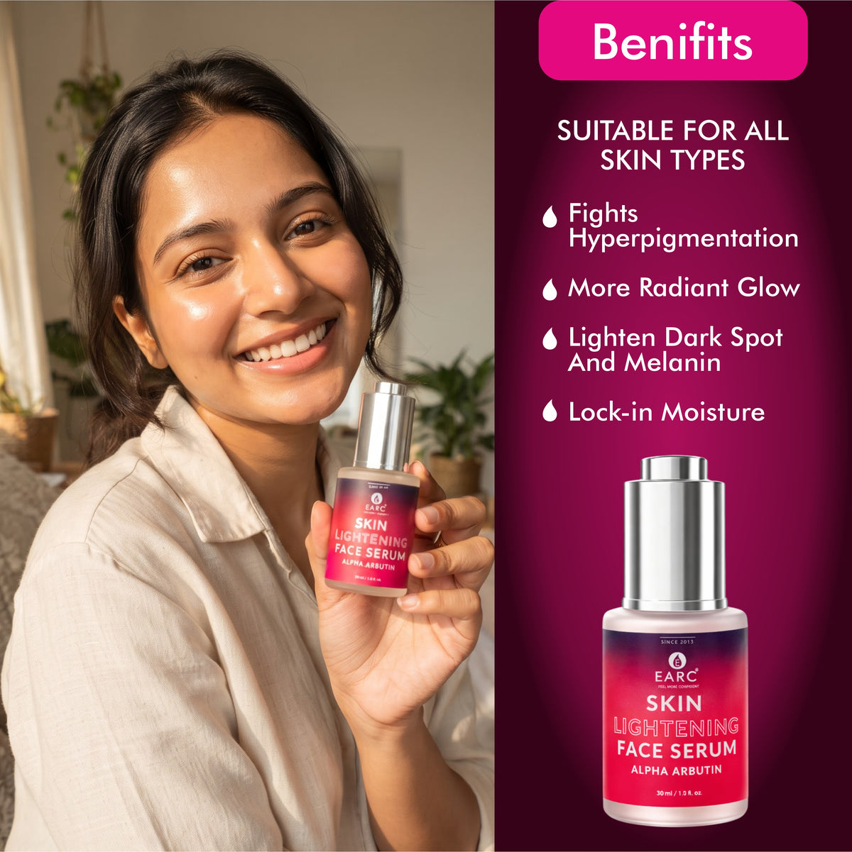 SKIN LIGHTENING FACE SERUM (ALPHA ARBUTIN)